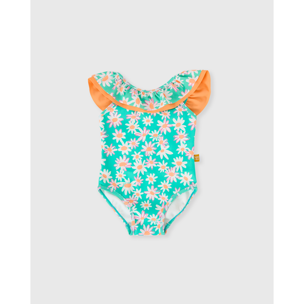 Goldie + Ace Daisy Patch Frill Neck Swimsuit