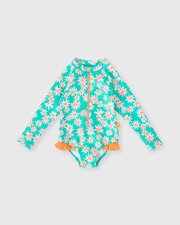 Goldie + Ace Daisy Patch LS Frill Swimsuit-swimwear-Bambini