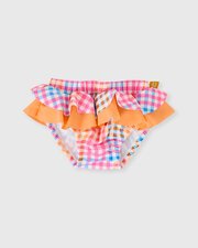 Goldie + Ace Rainbow Gingham Frill Waist Swim Nappy-swimwear-Bambini