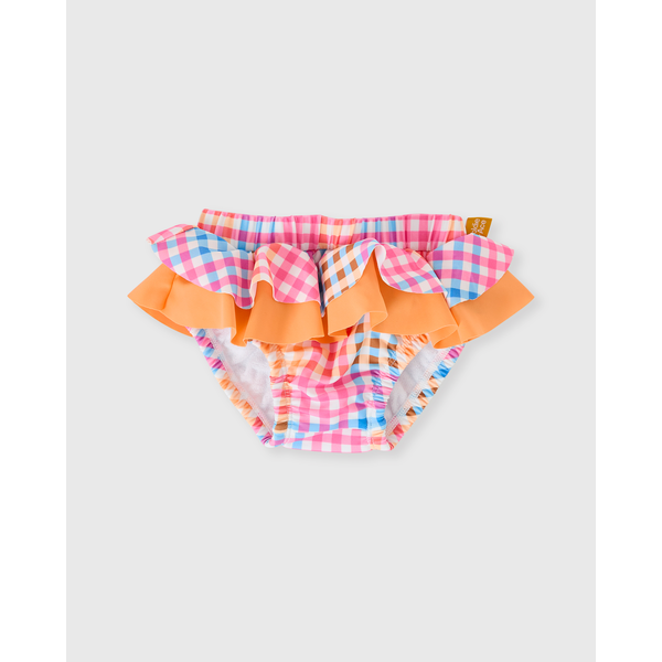 Goldie + Ace Rainbow Gingham Frill Waist Swim Nappy