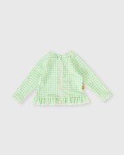 Goldie + Ace Gingham Daisy Zip Up Swim Vest-swimwear-Bambini