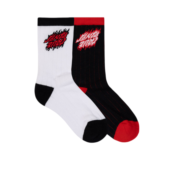 Santa Cruz Flamed Stack Crew Socks 2 Pack