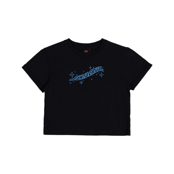 Santa Cruz Winged Moon Strip Centre SS Crop Tee
