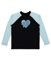 Santa Cruz Checker Heart Dot Front LS Rash Guard-swimwear-Bambini