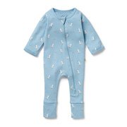 Wilson & Frenchy Organic Pointelle Zipsuit With Feet-bodysuits-and-rompers-Bambini