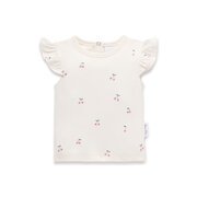 Aster & Oak Cherry Flutter Top-tops-Bambini