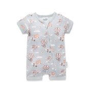 Aster & Oak Flying Friends SS Zip Romper-bodysuits-and-rompers-Bambini