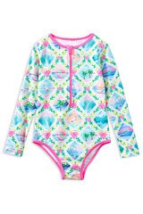 Milky Aloha Long Sleeve Swimsuit-swimwear-Bambini