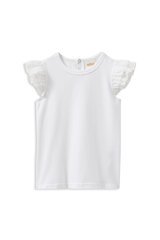 Milky White Broderie Frill Tee-tops-Bambini