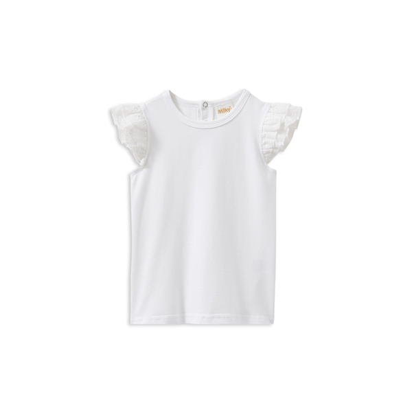Milky White Broderie Frill Tee