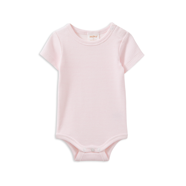 Milky Pink Stripe Rib Bubbysuit