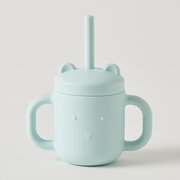 Jiggle & Giggle Riley Silicone Sippy Cup with Straw-eatware-Bambini