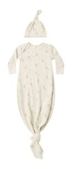 Quincy Mae Knotted Baby Gown + Hat Set-sleepwear-and-bedding-Bambini