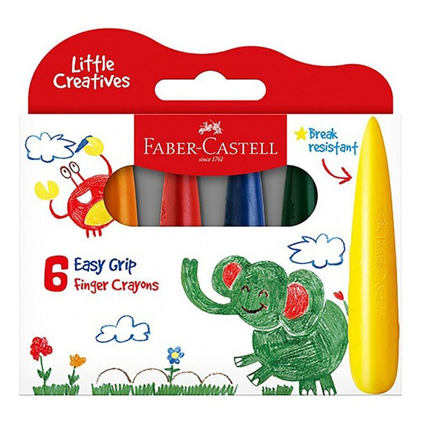 Faber-Castell Grip Finger Crayons 6 pack