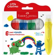 Faber-Castell Jumbo Squeezing Paintbrushes 6 pack-toys-Bambini