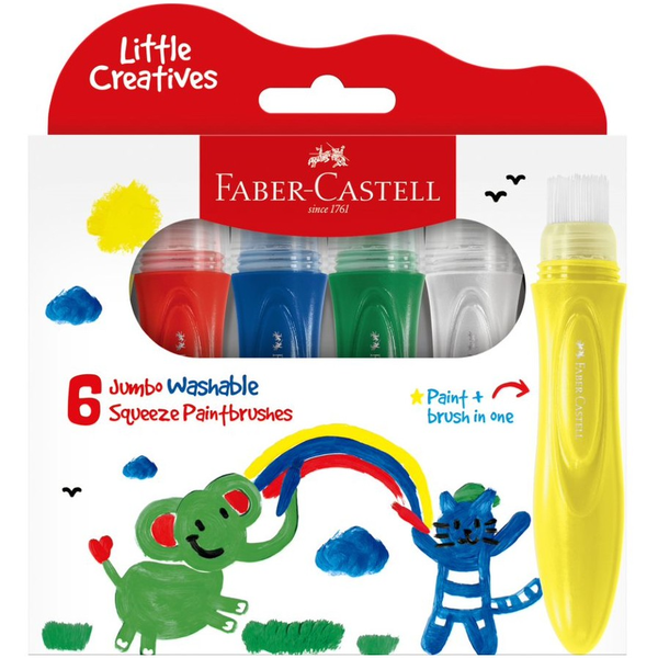 Faber-Castell Jumbo Squeezing Paintbrushes 6 pack