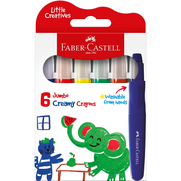 Faber-Castell Jumbo Creamy Crayons 6 pack