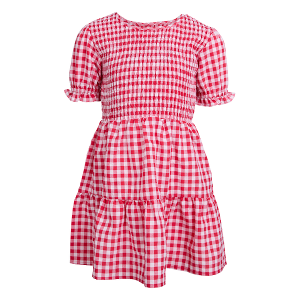 Eve Girl Elsa Gingham Shirred Dress
