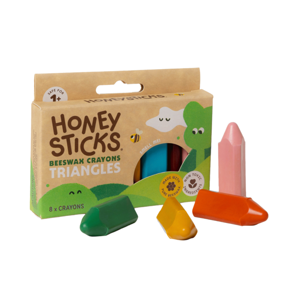 Honeystick Beeswax Crayons Triangles 8 pack