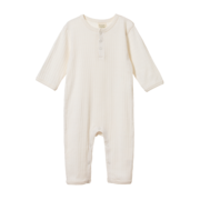 Nature Baby Pointelle Henley Pyjama Suit -bodysuits-and-rompers-Bambini