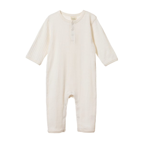 Nature Baby Pointelle Henley Pyjama Suit 