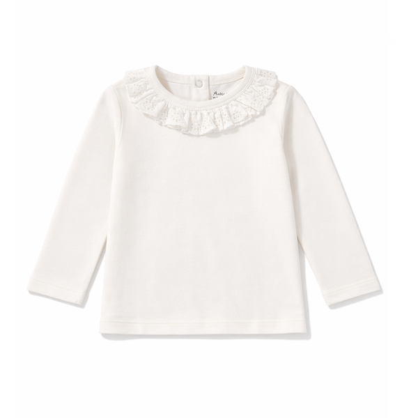 Aster & Oak Coconut Ruffle Top