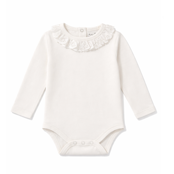 Aster & Oak Coconut Ruffle Onesie