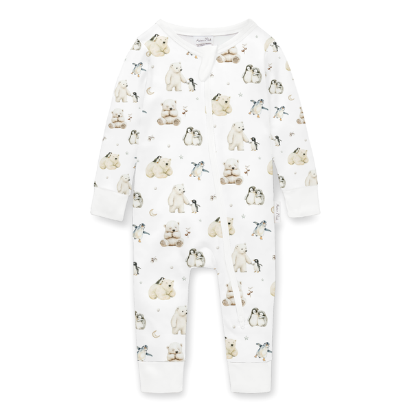 Aster & Oak Polar Friends Zip Romper