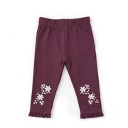Aster & Oak Plum Embroidered Leggings-pants-and-shorts-Bambini