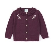 Aster & Oak Plum Floral Knit Cardigan-jackets-and-cardigans-Bambini
