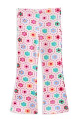 Milky Honeycomb Bloom Flared Legging-pants-and-shorts-Bambini