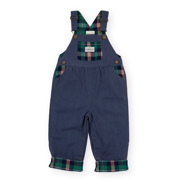 Goldie + Ace Austin Green Check Overall