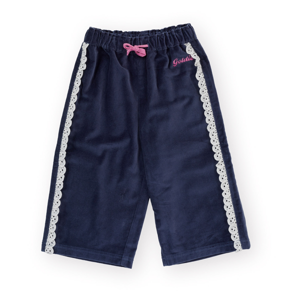 Goldie + Ace Velour Broderie Wide Leg Pant