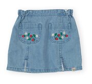 Goldie + Ace Wild Strawberry Chambray Skirt-dresses-and-skirts-Bambini