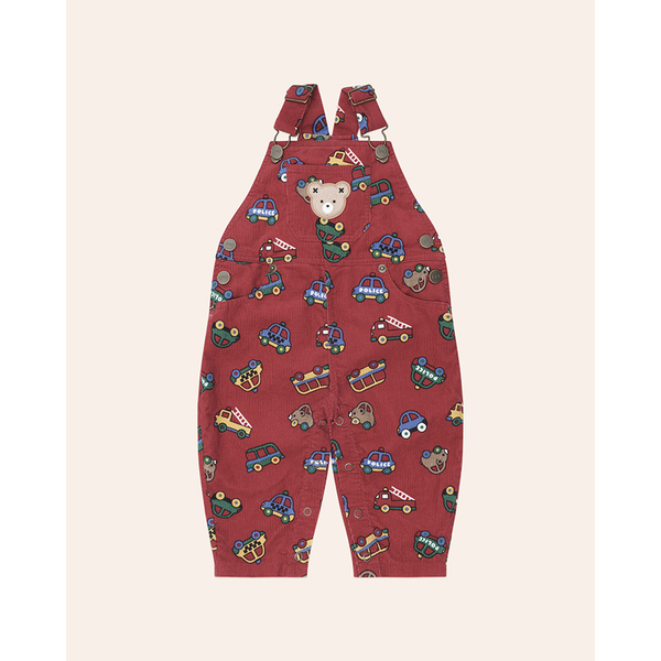Huxbaby Vroom Vroom Cord Overalls