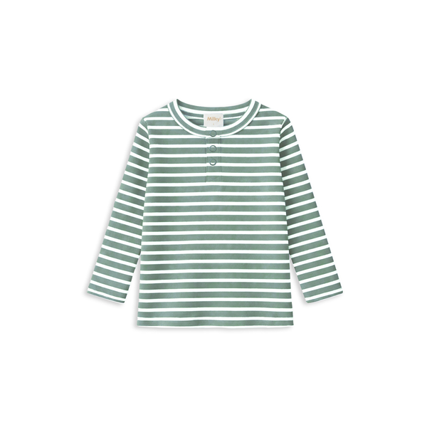 Milky Fern Stripe Henley
