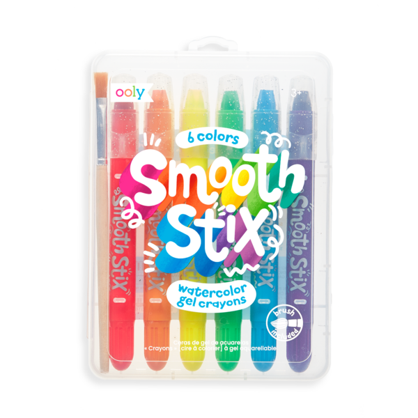 Ooly Smooth Stix Watercolour Gel Crayons (Set of 6)