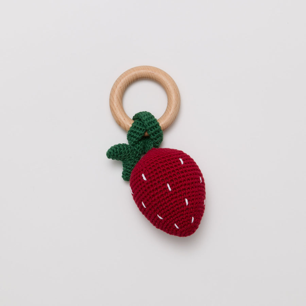 Over The Dandelions Crochet Strawberry Rattle