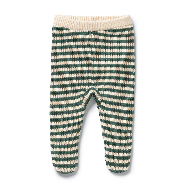 Wilson & Frenchy Organic Knitted Stripe Legging with Feet
