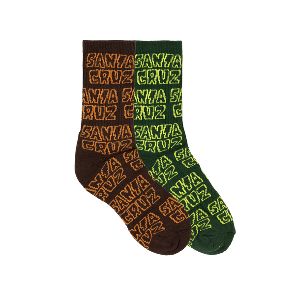 Santa Cruz Multi Cruz Stack Repeat Crew Sock 2 Pack