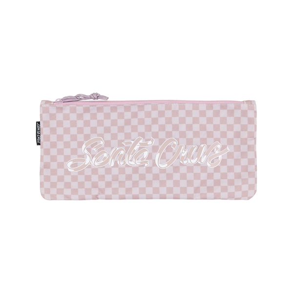 Santa Cruz Ribbon Script Checkboard Pencil Case