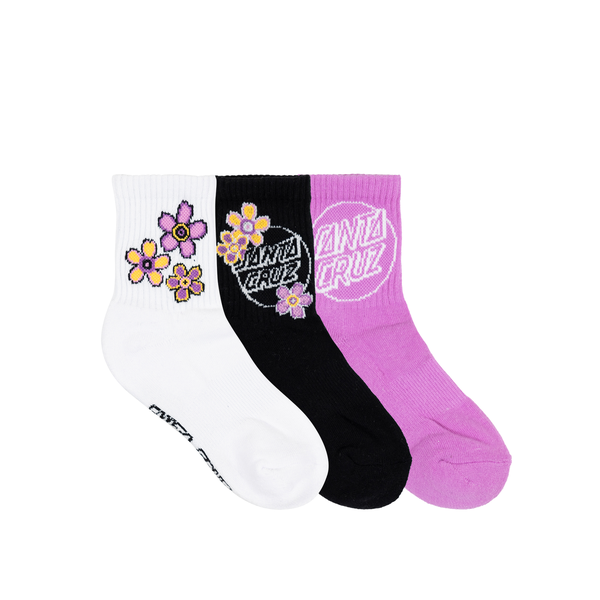 Santa Cruz Blooming Stack Mix Mid Sock 3 Pack