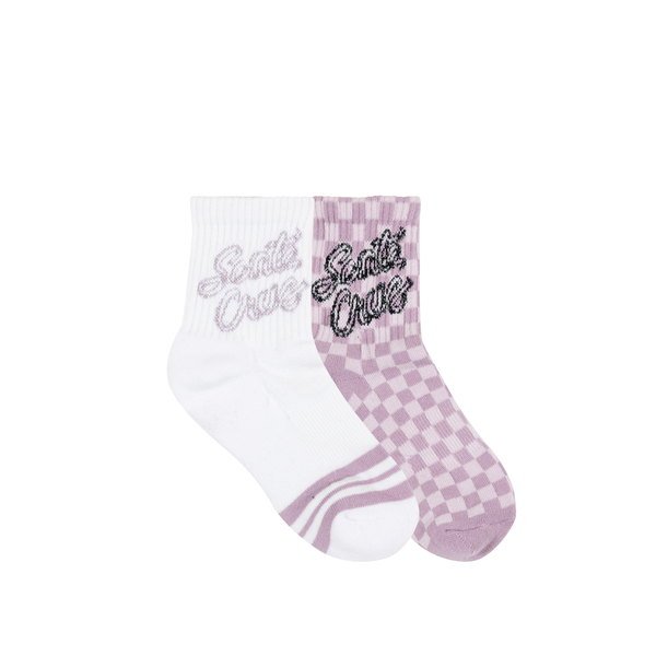 Santa Cruz Ribbon Script Checkboard Mid Sock 2 Pack