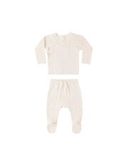 Quincy Mae Wrap Top + Footed Pant Set-tops-Bambini