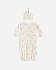 Quincy Mae Bamboo Baby Gown and Hat Set-bodysuits-and-rompers-Bambini