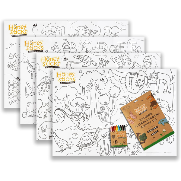 Honeysticks Jumbo Posters & Crayons Activity Set