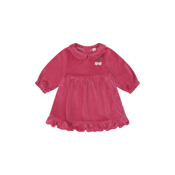 Huxbaby Very Cherry Velour Collar Dress