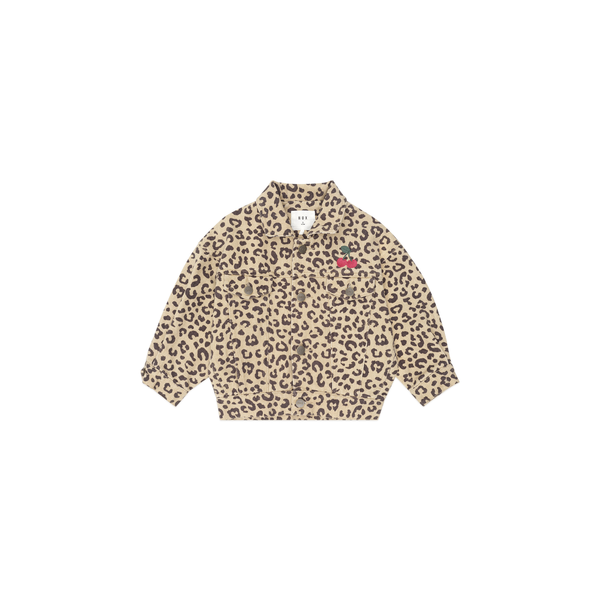 Huxbaby Very Cherry Leopard Print Denim Jacket
