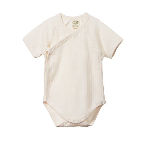 Nature Baby SS Kimono Bodysuit Pointelle