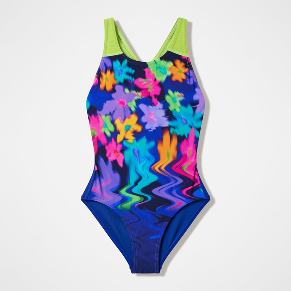 Speedo Girls Printed Splashback Swimsuit 1PC